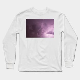 Lightning in storm cloud at night Long Sleeve T-Shirt